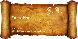 Zorn Márk névjegykártya