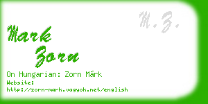 mark zorn business card
