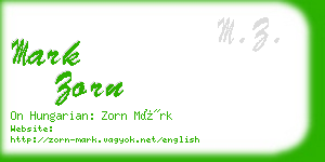 mark zorn business card